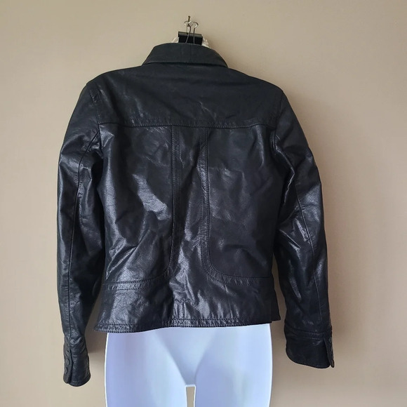 Weekend Max Mara black leather jacket Women's sz.8 - Picture 7 of 16